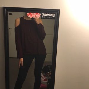 Long sleeve off the shoulder
